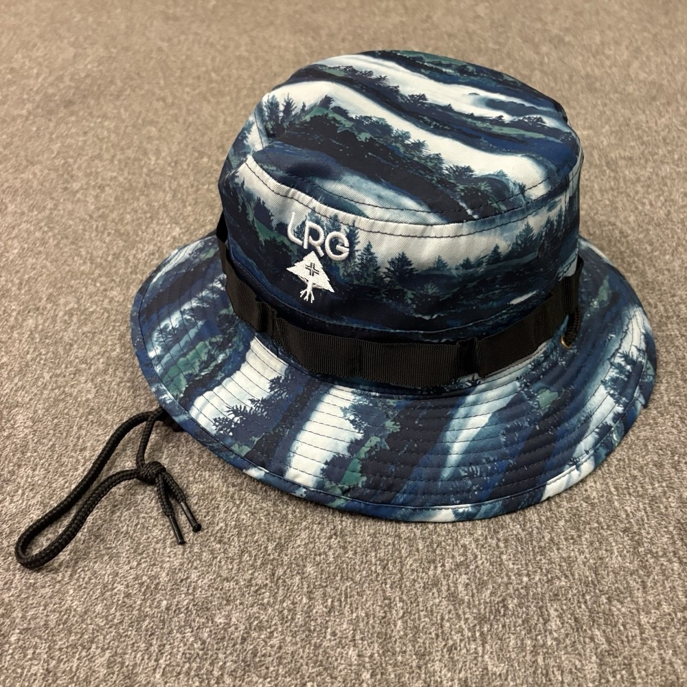LRG LIFTED RESEARCH GROUP Boonie Hat Mens Blue Black Bucket Camo Forrest